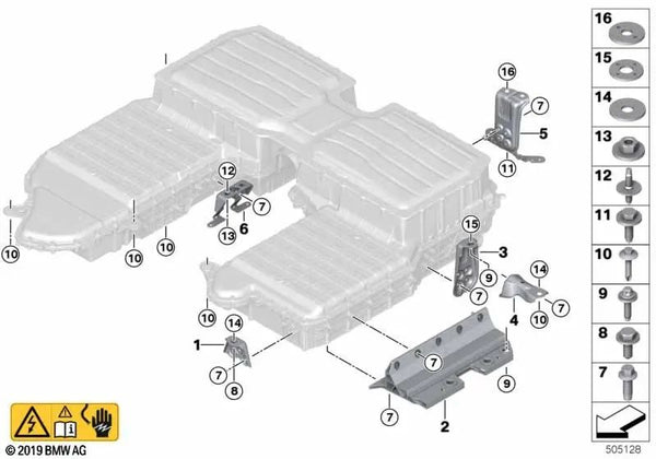 Soporte lateral trasero para BMW X5 G05 (OEM 61258689187). Original BMW.