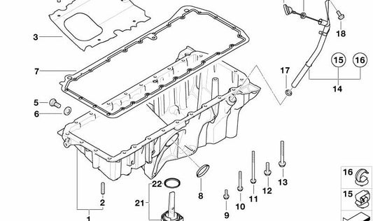 Cárter de aceite OEM 11137790739 para BMW E53 (X5 E53). Original BMW.