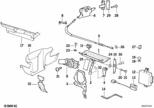 Lever for BMW Series 3 E30 (OEM 51258112687). Genuine BMW