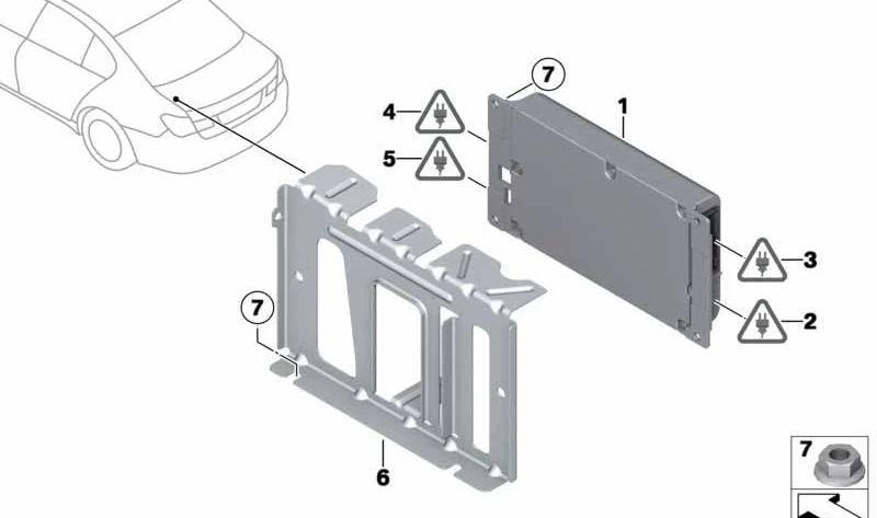 Soporte MULF para BMW Serie 7 F01, F02, F04 (OEM 65159197037). Original BMW