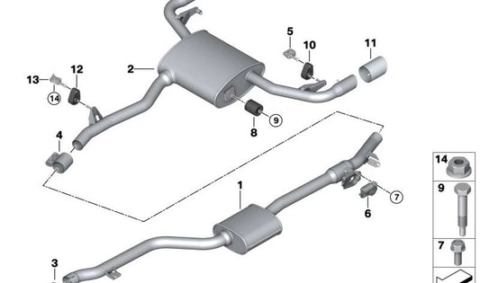 Amortiguador de Vibraciones para BMW X3 G01, G01N, X4 G02, G02N (OEM 18308487313). Original BMW