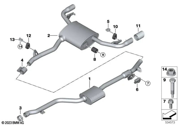 Amortiguador de Vibraciones para BMW G60, G32N, G01, G01N, G02, G02N (OEM 18303440384). Original BMW.