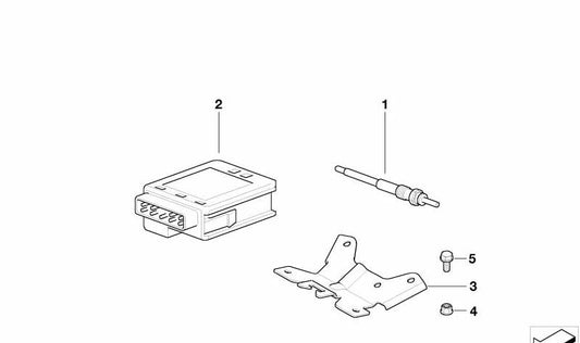 Bujía de precalentamiento (Glühstift) OEM 12237788957 para BMW E65, E66. Original BMW