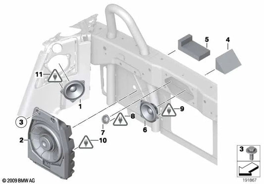 Zentralbass for BMW Z4 E89 (OEM 65139242125). Genuine BMW