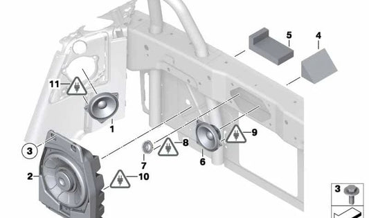 Zentralbass para BMW Z4 E89 (OEM 65139241122). Original BMW