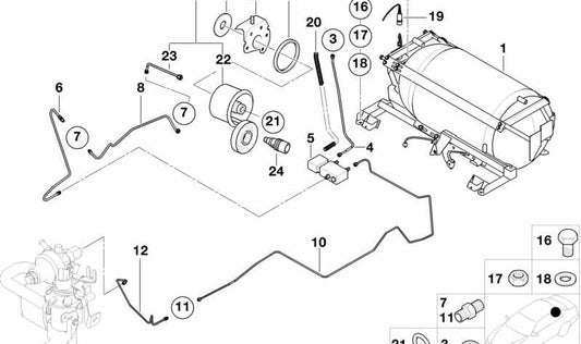 OEM -Luftfiltergehäuse 13831183393 für BMW E36, E34. Original BMW.