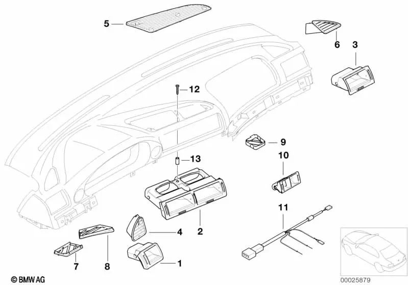 Rejilla de aire fresco derecha para BMW Serie 7 E38 (OEM 64228391596). Original BMW