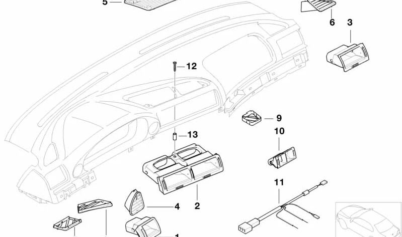 Rejilla de ventilación de aire fresco OEM 64228383672 para BMW Serie 7 (E38). Original BMW.