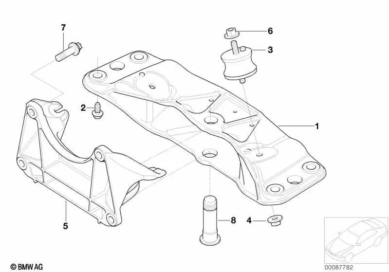 Soporte de transmisión para BMW E65, E66 (OEM 22326772288). Original BMW.