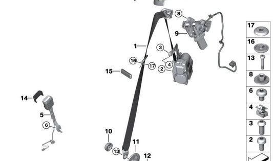 Upper belt for BMW G23 (OEM 72119870079). Original BMW.