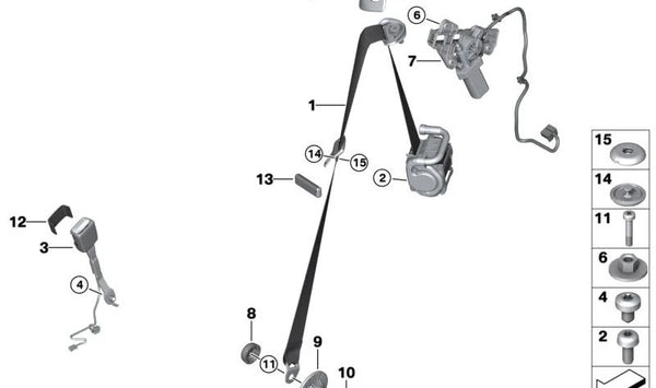 Obergurt delantero izquierdo para BMW G23, G83 (OEM 72119870053). Original BMW