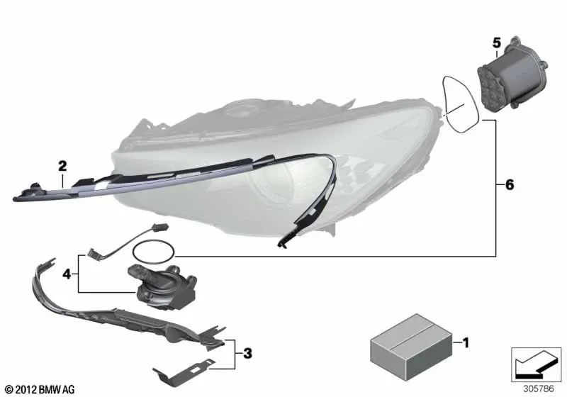 Right indicator insert for BMW F07, F07N 5 Series (OEM 63127262834). Original BMW.