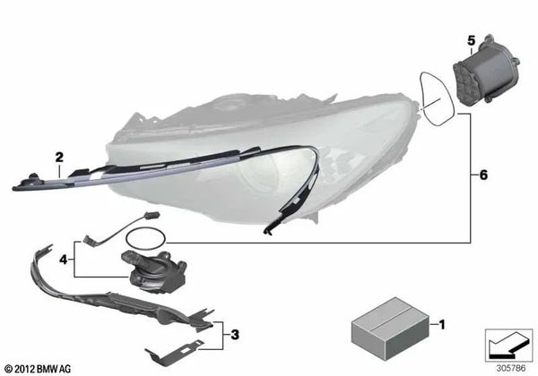 Inserto de luz intermitente derecha para BMW F07, F07N Serie 5 (OEM 63127262834). Original BMW.