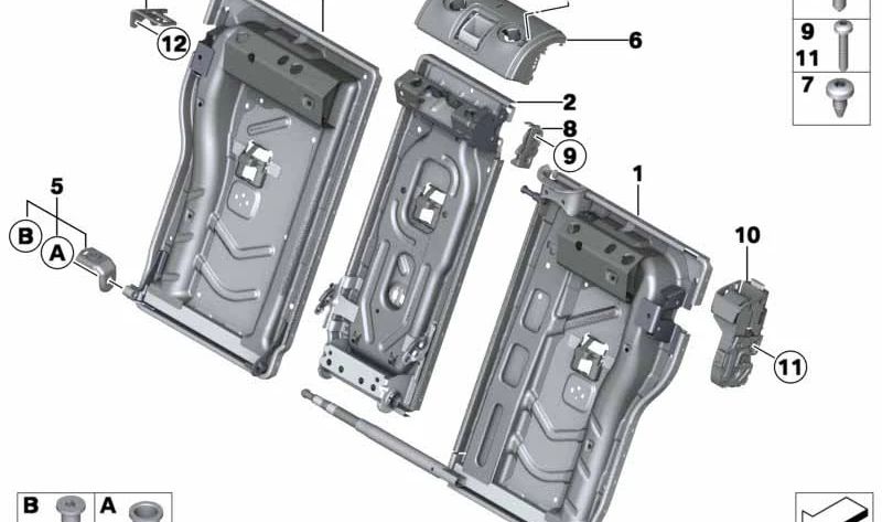 Cierre centralizado trasero derecho OEM 52207324072 para BMW F34. Original BMW.