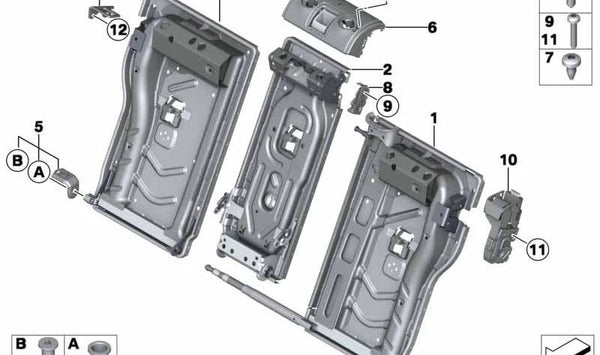 Marco respaldo derecho para BMW F34, F34N (OEM 52207308966). Original BMW