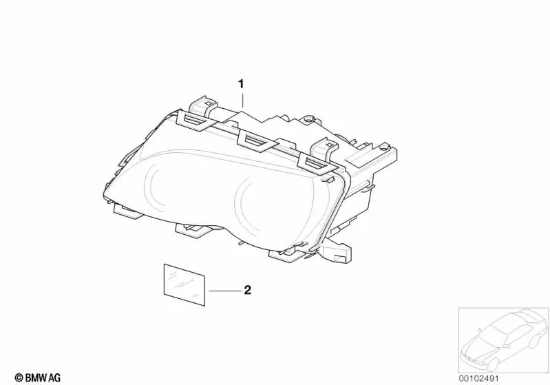 Faro delantero derecho para BMW Serie 3 E46 (OEM 63127165772). Original BMW