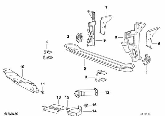 Air duct for BMW 7 Series E32 (OEM 51718113329). Original BMW.