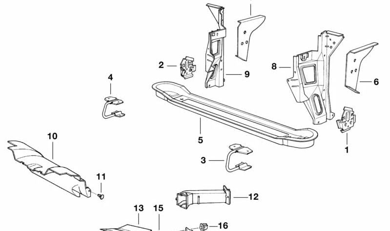 Canal de aire de freno derecho para BMW E32 (OEM 51718101962). Original BMW