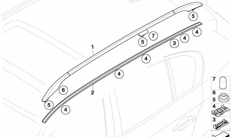 Tapa protectora para BMW Serie 5 E61, E61N (OEM 51437064777). Original BMW