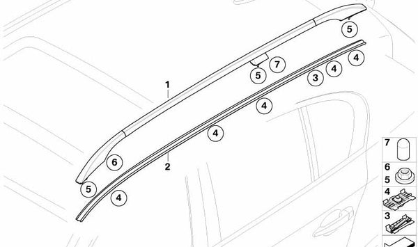 Tapa protectora para BMW Serie 5 E61, E61N (OEM 51437064777). Original BMW