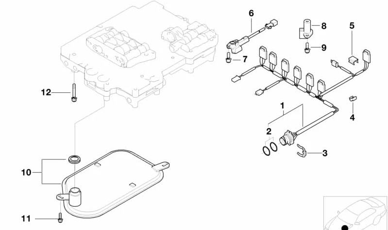 Temperature Sensor Wiring Harness for BMW E46, E39, E38, E85 (OEM 24341423873). Original BMW