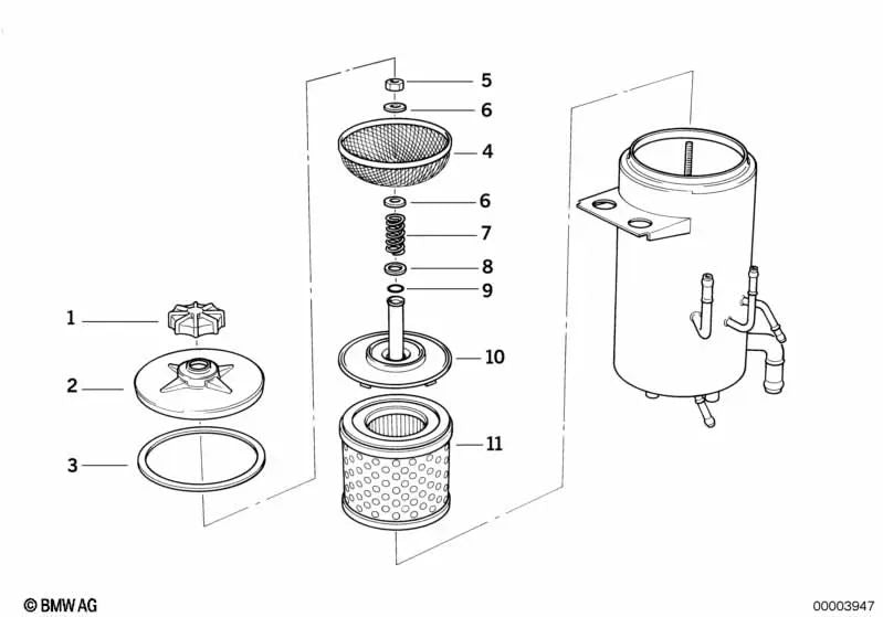 Filter Element for BMW 7 Series E32, E38 (OEM 32411138006). Genuine BMW