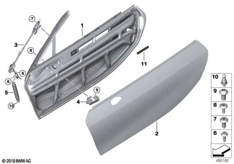 Linke Vordertür für BMW I15 (OEM 51007457823). Original BMW