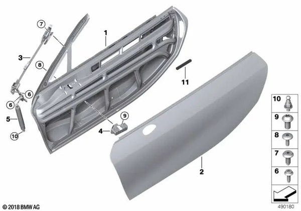 Puerta delantera izquierda para BMW I15 (OEM 51007457823). Original BMW