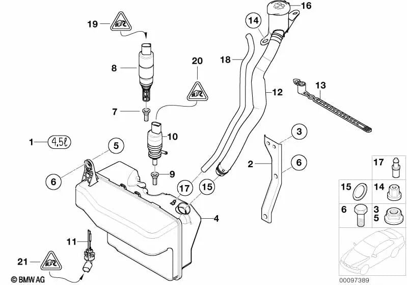 Canal de llenado para BMW Serie 7 E65, E66 (OEM 61667009125). Original BMW