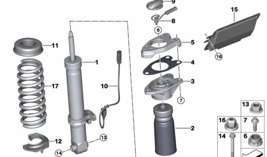 Mola de suspensão traseira OEM 33537847712 para BMW F83. BMW original.