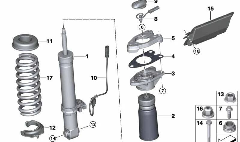 Soporte de cúpula OEM 33502284703 para BMW F87, F80, F82, F83. Original BMW.