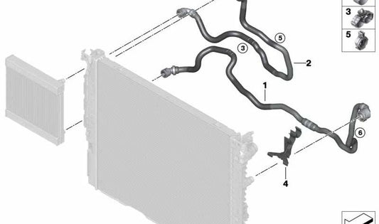 OEM -Kältemittelschlauch 17128602634 für BMW G30, G31, G32, G11, G12, G14, G15, G16. Original BMW.