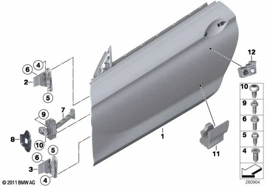 Bisagra de puerta delantera superior derecha para BMW F07, F10, F11, F06, F12, F13 (OEM 41007228156). Original BMW