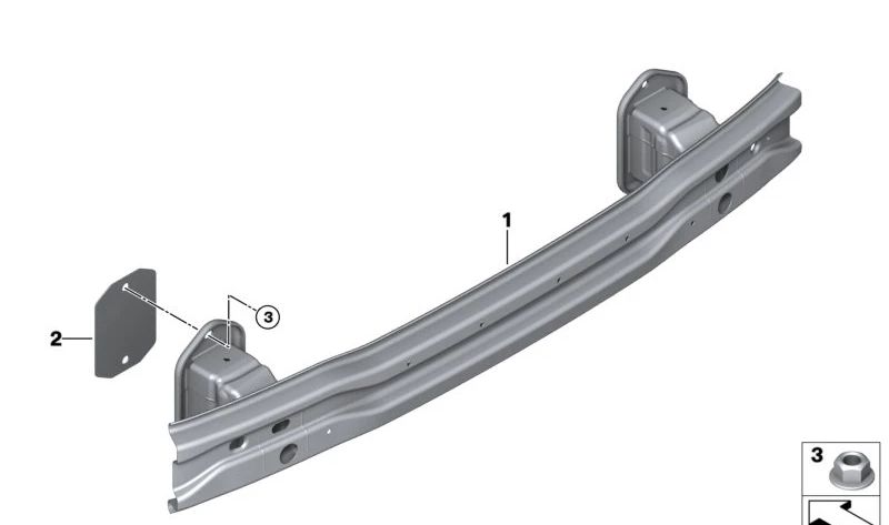 Soporte trasero para paragolpes OEM 51128498641 para BMW G08 (X3 xDrive, iX3). Original BMW.