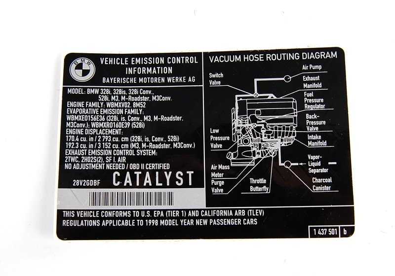 Placa de advertencia de gases de escape para BMW E36, E39 (OEM 71211437501). Original BMW