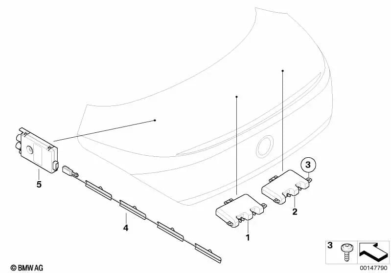 Antena DAB para BMW Serie 6 E63, E63N (OEM 65206970928). Original BMW