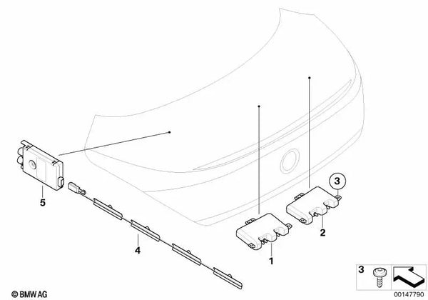 Antena DAB para BMW Serie 6 E63, E63N (OEM 65206970928). Original BMW