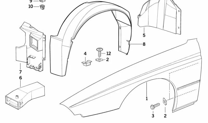 Cubierta izquierda para BMW E31 (OEM 51718118991). Original BMW