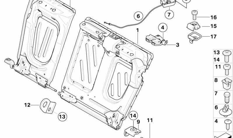 Soporte Central para BMW Serie 1 E81, E82, E87, E87N, Serie 3 E90, E91, E92 (OEM 52207161259). Original BMW