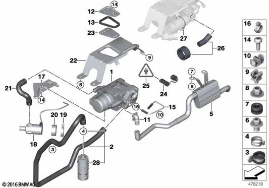 Diesel Parking Heater for BMW X5 E70, E70N, X6 E71 (OEM 64129257005). Original BMW