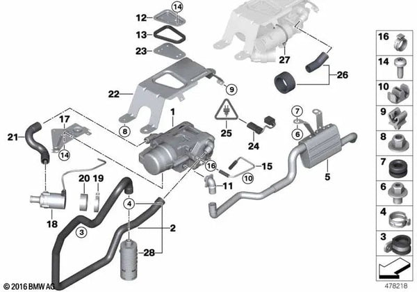 Calefactor Estacionario Diesel para BMW X5 E70, E70N, X6 E71 (OEM 64129257005). Original BMW