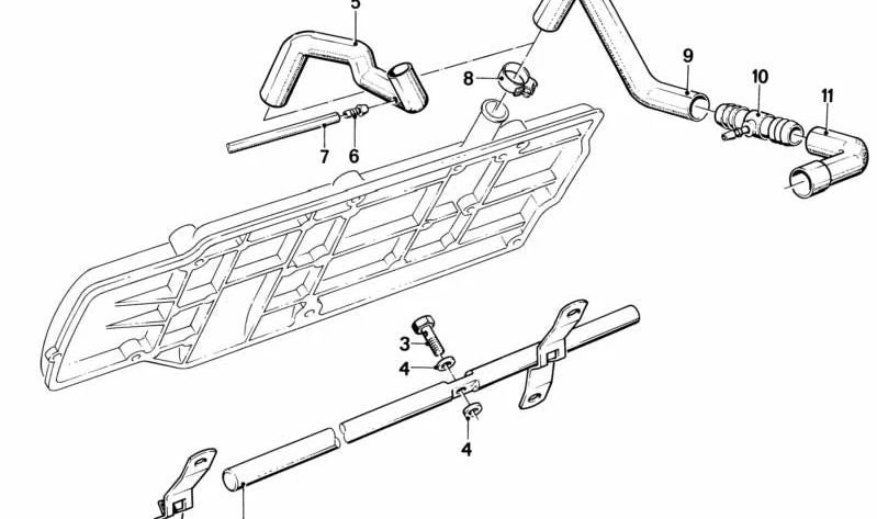 Tubo de ventilación para BMW E21, E30, E28 (OEM 11151285338). Original BMW