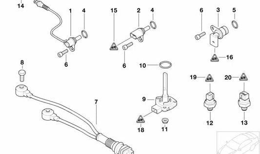 Elektrischer Stecker OEM 12521433916 für BMW E36, E46, E39, E60, E61, E38, E65, E66, E83, E53, Z3, E85. Original BMW.