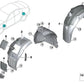 Cubierta paso de rueda trasera izquierda para BMW G11, G11N, G12, G12N (OEM 51717340203). Original BMW