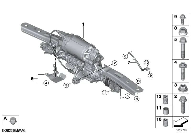 Cable de masa para BMW G20, G21, G30, G31, G38, G60, G32, G70, G14, G15, G16, G05, G06, G07, G09 (OEM 33346870078). Original BMW.