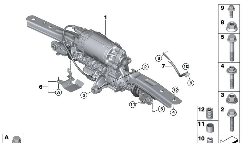 Juego de reparación para placa de protección térmica para BMW Serie 5 G60, G61, G90, Serie 7 G70, X5 G05N, X6 G06N, X7 G07N, XM G09 (OEM 33348842876). Original BMW.