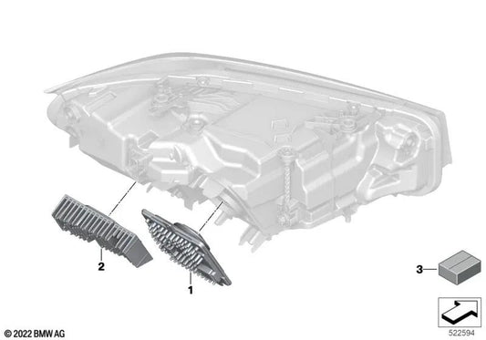 Módulo LED Intermitente/Luz de circulación diurna izquierda para BMW G20N, G21N, G28N (OEM 63115A829F7). Original BMW