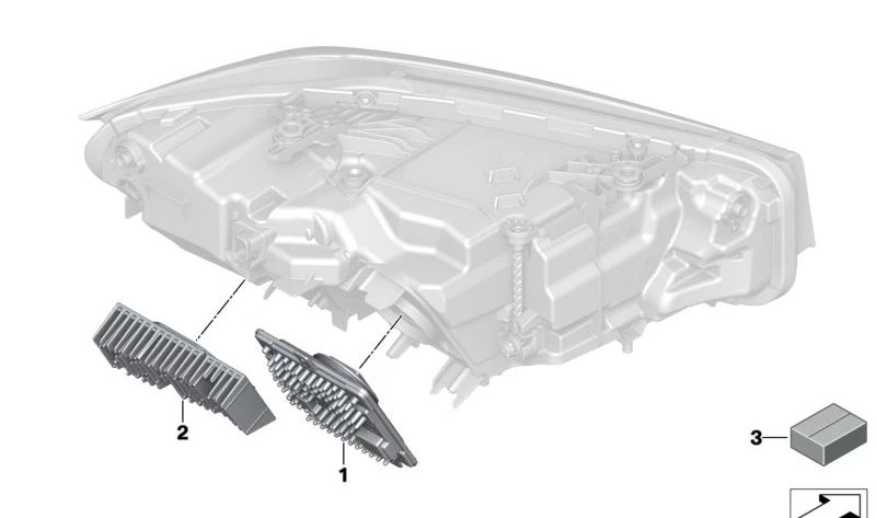 Módulo LED Intermitente/Luz Diurna Derecho para BMW Serie 3 G20N, G21N, G28N (OEM 63115A82A02). Original BMW