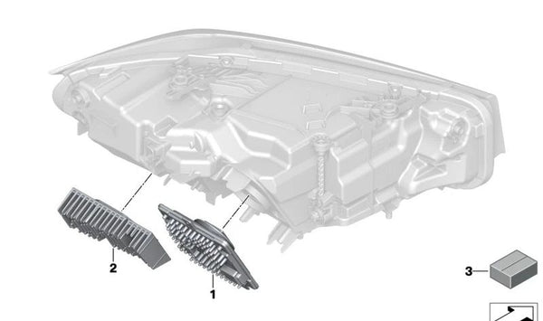 Módulo LED intermitente/luz diurna izquierda OEM 63115A82A01 para BMW G20, G21, G28. Original BMW