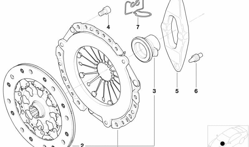 Juego de piezas de embrague para BMW E46, E39 (OEM 21207531843). Original BMW